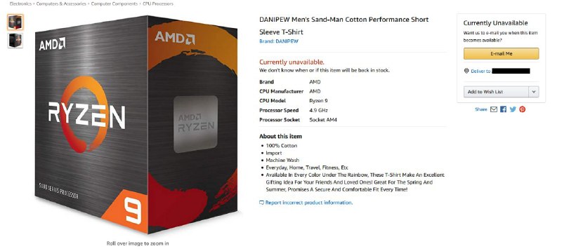 AMD 5950X 100％纯棉可机洗